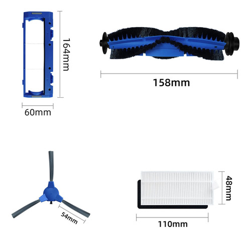 C Cepillo Lateral Principal Para Eufy Robovac 11s, 15 Cm, Mopa