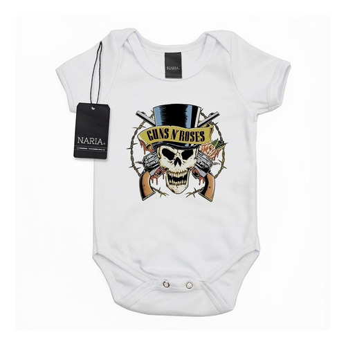 Body Bebe Manga Corta Guns And Roses Dibujo Art Logo - Mugr2