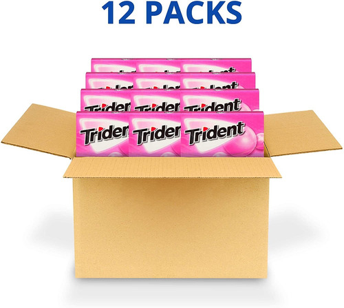 Chicle Trident Chicle Sin AzĂșcar, Hecho Con Xilitol, 12 Paqu