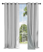 Comprar Atrix Set x2 Cortinas de 2.23m x 1.37m lisa color gris claro - pack por 2
