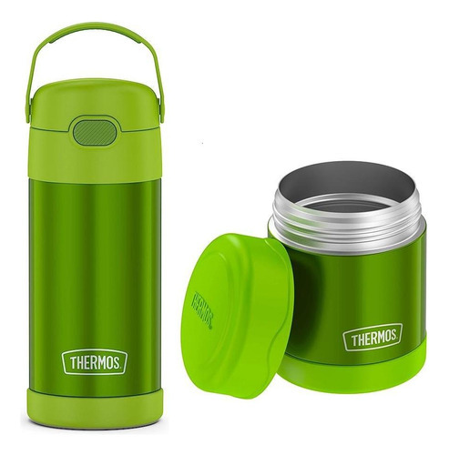 Botella y olla térmica Thermos Funtainer, color verde