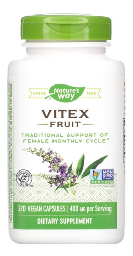 Vitex Fruit 400 Mg 320 Cápsulas Veganas Salud Femenina
