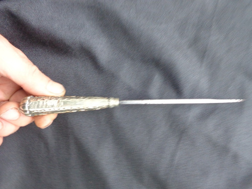 Cuchillo Artesanal Mango Alpaca, Detalle Baño Oro Buena Hoja