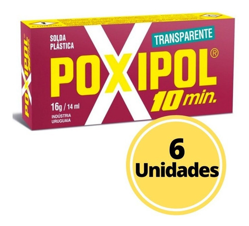 Pack 6 Unidades Poxipol 10' Transparente 14 Ml.