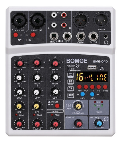 Bomge 16-dsp Audio Sonido Mezclador Con Usb Bluetooth, Phant