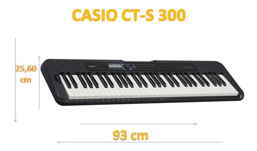 Imagen 4 de 10 de Teclado Casio Cts300 61 Teclas Sens. +funda +pie +fuente