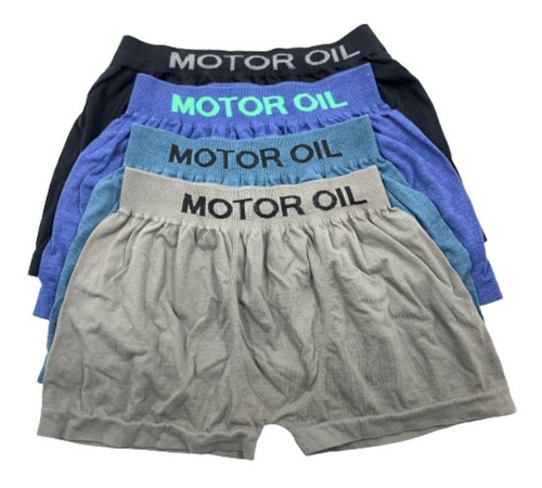 Imagen 3 de 10 de Pack X 4 Boxers Motor Oil Hombre Calzoncillos Lisos Rayados