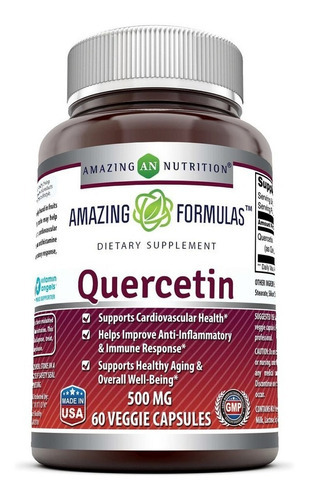 Quercetina 500mg (60 Cápsulas) Amazing Nutrition Quercetin Sabor N/A