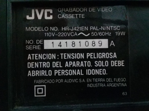 Videograbadora Jvc Intelligent Funcionado Ok . Ver Video