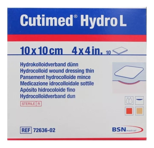 Apósito Hidrocoloide | Cutimed Hydro 10x10 Caja X 10 Unds