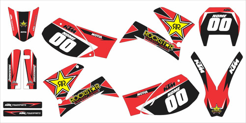 Adesivo Moto Cross Trilha Ktm Lc4 98-05 Rockstar Lm157