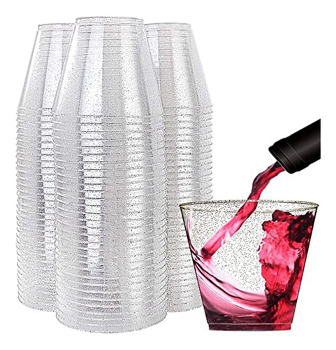 Copas De Vino De Plástico Transparente, Plástico Con Purpuri