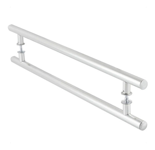 Puxador Porta Duplo Em Alumínio 75cm Modelo Tube Aluminum Cor Polido Brilhante