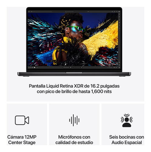 Macbook Pro 16 Chip M4 Max 16 Núcleos 1 Tbssd Negro Espacial Negro Espacial