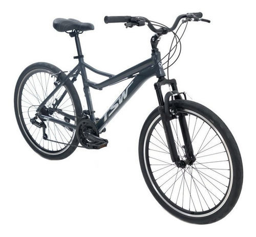 Imagem 2 de 6 de Bicicleta Tsw Orla 21v Aro 26 Quadro 18 Cinza Cinza Claro