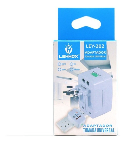 Adaptador De Tomada Universal Bivolt Ley-202
