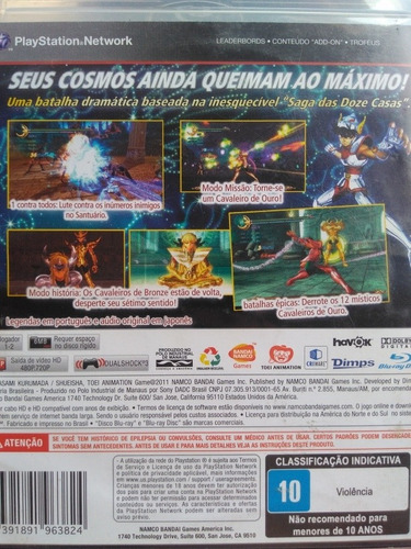 Cavaleiros Do Zodiaco Batalha Do Santuario Ps3 Midia Fisica