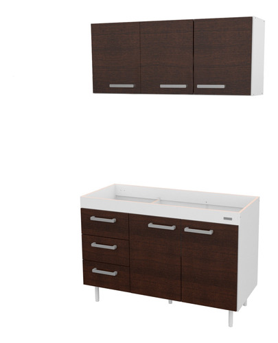 Combo Mueble Cocina 1,20 Mt. Alacena + Bajo Mesada Sin Bacha