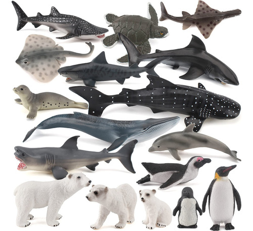 Original Ocean Marine Biosphere Animales Modelo Sets 17 Uni.