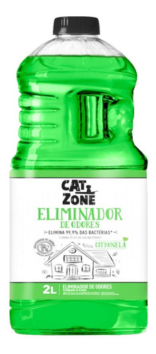Eliminador De Odores Cat Zone Citronela 2l Elimina Bactérias