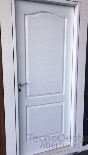 Imagen 3 de 7 de Puerta Placa Oblak Camden Moldeada Marco Aluminio Blanco 90