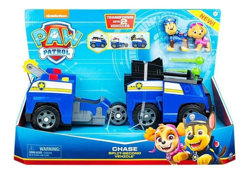 Paw Patrol Split-second 2 En 1 Vehículo Transformable 