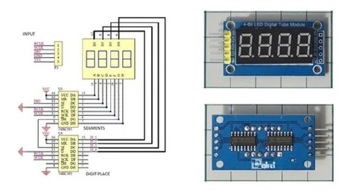 1x Modulo Display 4 Digitos Vermelho 74hc595 C/cabo- Arduino