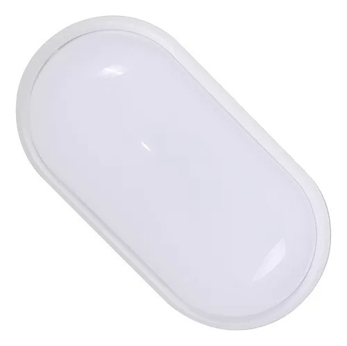 Tortuga Aplique Plafón Estanco Led Exterior Ip65 15w Ovalada Base Blanca Luz Fria  Mayorled