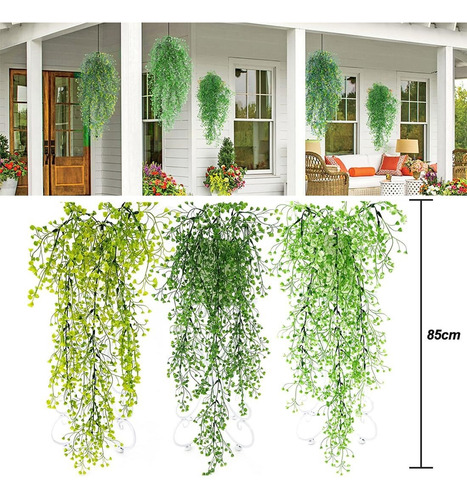 Plantas Artificiales, 3 Piezas Colgante Artificial Plantas