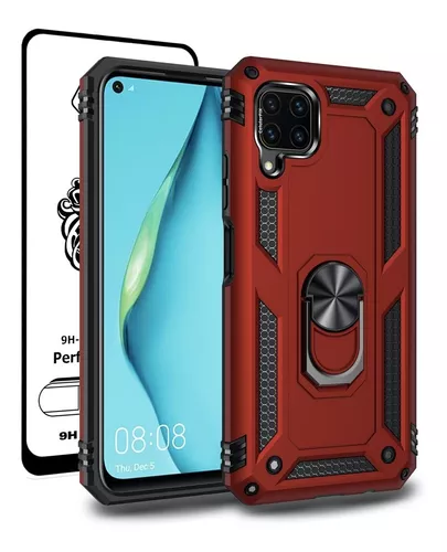 Asuwish Funda compatible con Huawei P40 Lite y protector de pantalla de  vidrio templado, accesorios para celda, soporte de anillo, fundas  protectoras