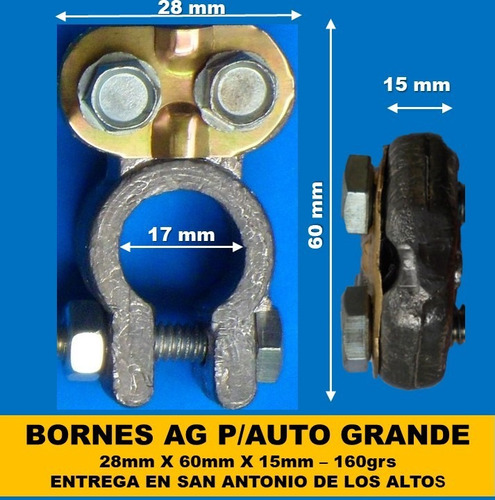 2 Bornes De Plomo Para Bateria De Auto Grande - $5