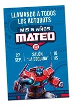Comprar Kit Imprimible Deco Optimus Prime Transformers Autobots