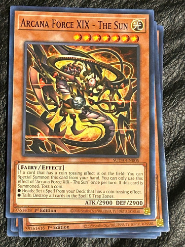 Yugioh Supreme Darkness Suda Cartas Sueltas Evil Hero Arcana Force Xix - The Sun Inglés (Usado)