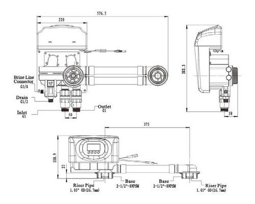 Imagen 7 de 7 de Cabezal Runxin Twin F73a Volumetrico Para Ablandador De Agua