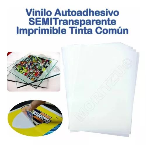 Vinilo Autoadhesivo Semi Transparente 10h A3 P/tinta Inkjet