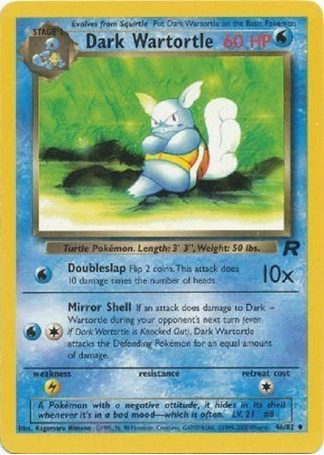 Dark Wartortle 46/82 Poco Común Pokemon Tcg