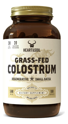 Heart & Soil Calostro Alimentado Con Pasto (180 Capsulas)  