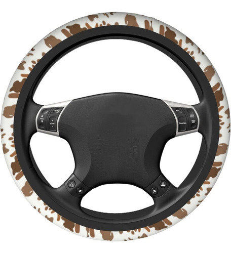 Funda Para Volante Con Estampado De Vaca Marrón, Universal,