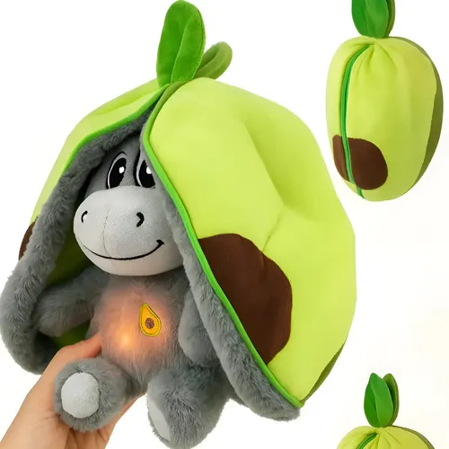 Peluche Burro Respiratorio Con Música Y Luz – Forma De Aguacate, Suave Y Calmante Para Niños Y Adultos