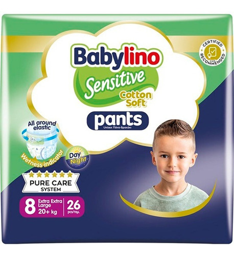 Pañales Babylino Sensitive, Talla 8 Pants