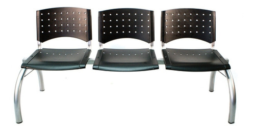 Imagen 1 de 8 de Silla Tandem X3 Caño Metalizado Patas Curvas Salas De Espera