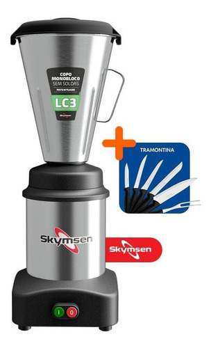 Licuadora Skymsen 127 V de acero inoxidable de baja rotación, 3 l + 6 cuchillos, color acero inoxidable, voltaje 127 V