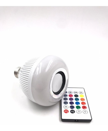 Lâmpada Luz Led Rgb Bluetooth Caixa Som + Controle 110V/220V