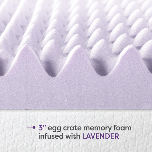 Cubrecolchón Viscoelástico De 7,6 Cm Con Infusión De Lavanda