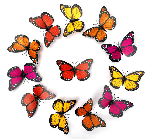 Hommtina 40 Piezas De Decoraciones De Mariposa Monarca Para