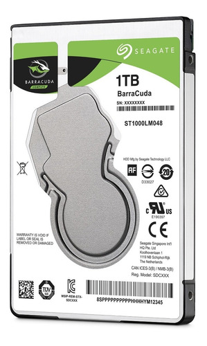 [ ] Disco Duro De 1tb Interno S.ata Seagate Barracuda Notebo