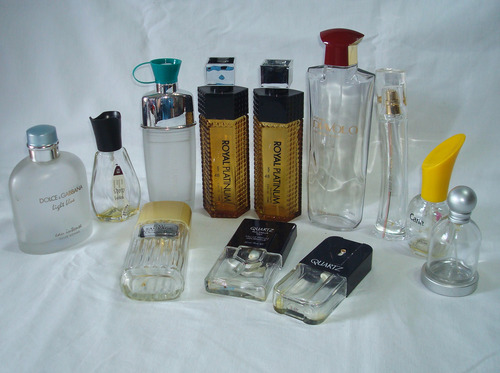 Lote De 12 Frascos Vacíos De Perfumes Importados Con Tapa (Usado)