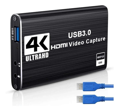 Placa Captura De Vídeo 4k 1080p 60fps Full Hd Usb 3.0 Hdmi