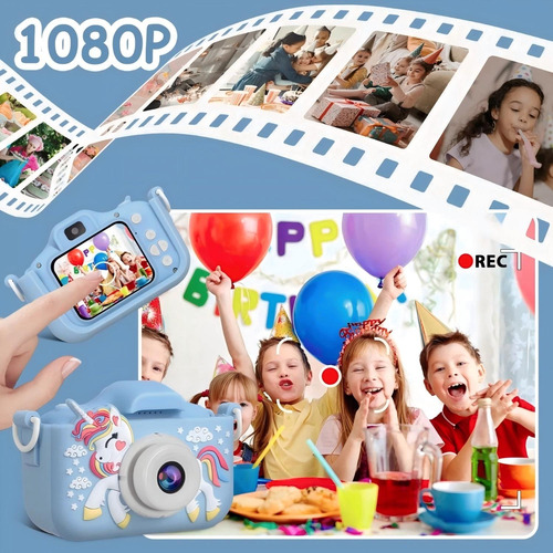 Cámara Digital Niño X10s Azul 1080 Mpx Compacta 32gb Memoria
