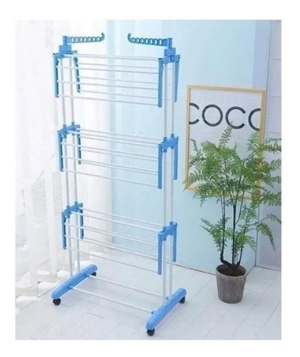 Imagen 3 de 5 de Tendedero Plegable Organizador Colgador Ropa Color Multicolor
